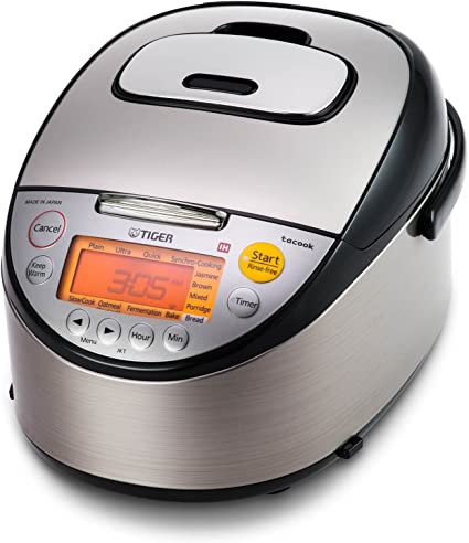 Tiger JKT-S10U-K IH Rice Cooker with Slow Cooking and Bread Making Function Stainless Steel, Black 5.5-Cup