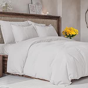 Duvet Cover King Size Set - Extra Soft King Size Duvet Cover - 104" x 90" King Duvet Cover w/ 2 Pillow Shams - Easy Care & Fade Free - Hotel Luxury Duvet Cover w/ Zipper Closures & Ties (French Grey)