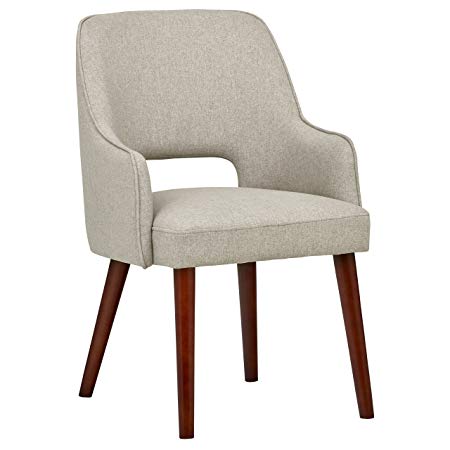 Rivet Whidbey Mid-Century Open Back Accent Dining Chair, 22.8"W, Felt Grey