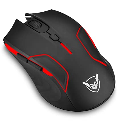 PICTEK Gaming Mouse Wireless, Customizable RGB Backlight Mouse with 6 Programmable Buttons, 220 Hours Battery Life, 1Ms Polling Rate, Adjustable Up to 10000 DPI