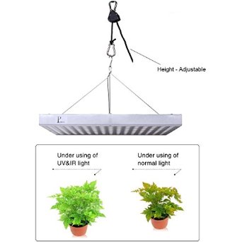 Punson 60W 225LEDs LED grow light full spectrum UV IR lamp indoor plant growth veg flowering hydroponics lighting   Free 1/8" Adjustable Grow Light Rope Hanger (60 Watts)