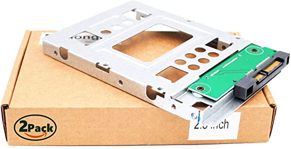 (2-Pack) 2.5" SSD to 3.5" SATA Hard Disk Drive HDD Adapter Caddy Tray CAGE Hot Swap Plug