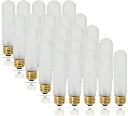 Satco S3251 25W T10 STD FR 25 Watt T10 Incandescent lughtbulb for Decorative fixtures; Frost; 2000 Average Rated Hours; 200 Lumens; Medium Base; 120 Volt (Pack of 25)