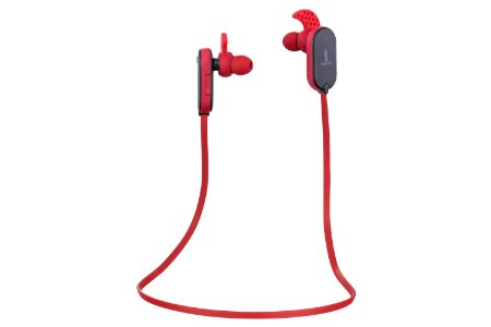 Sweat Proof & Water Proof Bluetooth Headphones - Wireless Earbuds for Working Out, Sports, Running, Gym, Exercise - NeoJDX Wingz - Red