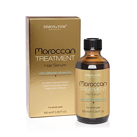 Simon & Tom Moroccan Treatment Hair Serum with Pure Moroccan Argan Oil - No Sulfates or Parabens 100 ml /3.38oz