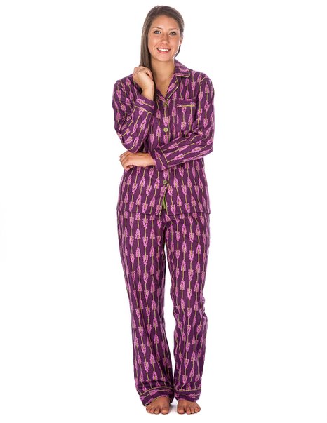 Noble Mount Womens Premium 100 Cotton Flannel Pajama Sleepwear Set