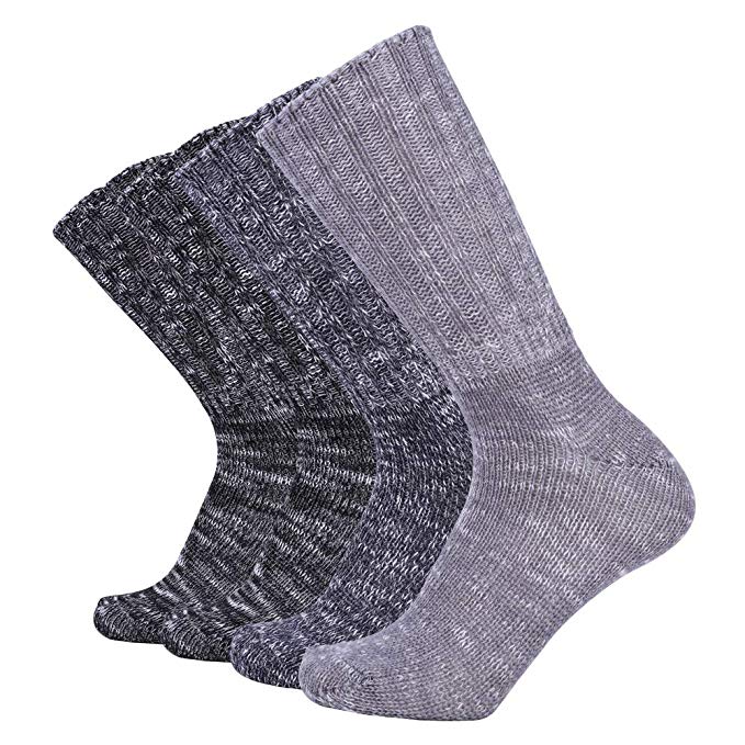 Enerwear 4 Pack Women's Vintage Soft Wool Warm Comfort Cozy Crew Socks