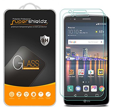 [2-Pack] Supershieldz for LG Stylo 3 Tempered Glass Screen Protector, Anti-Scratch, Anti-Fingerprint, Bubble Free, Lifetime Replacement Warranty