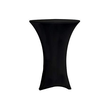 Your Chair Covers 30-inch Highboy Cocktail Fitted Spandex Table Cover, Black