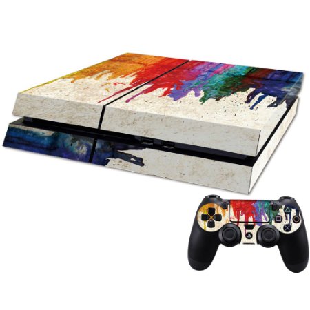 Pandarenreg full skin sticker faceplates for PS4 console x 1 and controller x 2 wet graffiti Instruction in image lists