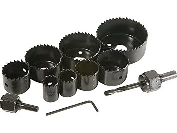 TruePower 02-0661 Hardened High Carbon Steel Hole Saw Set (11 Piece), 1 to 2-1/2"