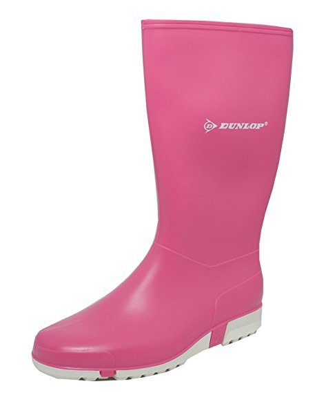 Ladies Womens Pink Wellies Dunlop Sport Rubber Wellington Boots Sizes 4-8