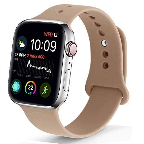 NUKELOLO Sport Band Compatible with Apple Watch 38MM 40MM 42MM 44MM,Soft Silicone Replacement Strap Compatible for Apple Watch Series 4/3/2/1