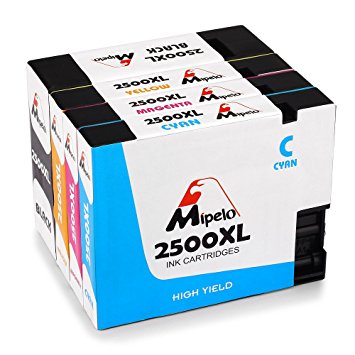 Mipelo Compatible Canon PGI-2500XL High Yield Ink Cartridges, Used in Canon MAXIFY MB5350 MB5050 iB4050 MB5450 MB5155 MB5150 iB4150 MB5455 Printer (1 Black, 1 Cyan, 1 Magenta, 1 Yellow)