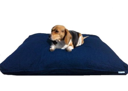 Dogbed4less Heavy Duty Memory Mix Foam Pet Dog Bed Pillow with Waterproof Internal Liner and Strong Denim Cover, 40X35 Inch, Blue