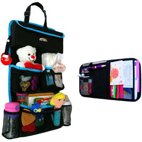 Backseat Car Organizer - Kids Toy Storage - Comes with Visor Organizer