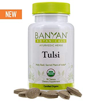 Banyan Botanicals Organic Tulsi, Holy Basil Tablets 90 ct - Adaptogen Supplement Promotes Optimal Function of The Lungs, Heart, Digestion. Supports Stress Relief and Healthy Inflammatory Response**