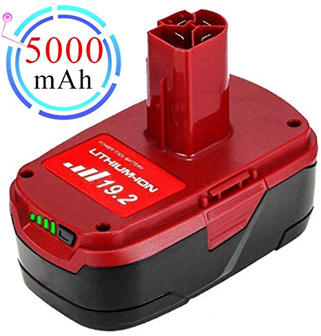 19.2 Volt 5.0Ah Lithium ion Battery Replacement for Craftsman DieHard C3 XCP Craftsman 19.2v Battery 130279005 11375 1323903 130211004 11045 315.113753 315.115410 315.11485 315.pp2011 315.pp2020 11376