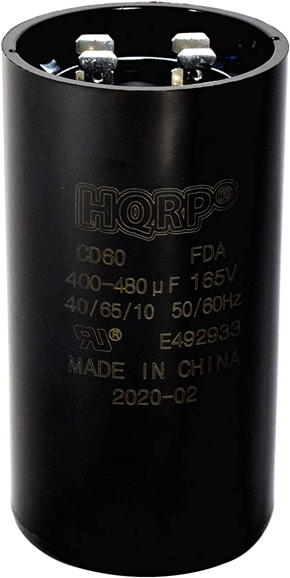 HQRP 400-480uf 165V Start Capacitor Compatible with AC Electric Motor Start HVAC Blower Compressor Pump 400-480MFD CD60 UL Listed