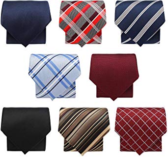 Zipper Ties for Men, 8 PCS Segarty Pre-tied Necktie Premade Neck Tie Mixed Lot