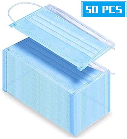 50 PCS Disposable Face 𝐌𝐀𝐒𝐊 Blue
