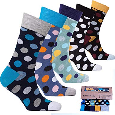 Socks n Socks-Mens 5pair Luxury Colorful Cotton Fun Novelty Dress Socks Gift Box