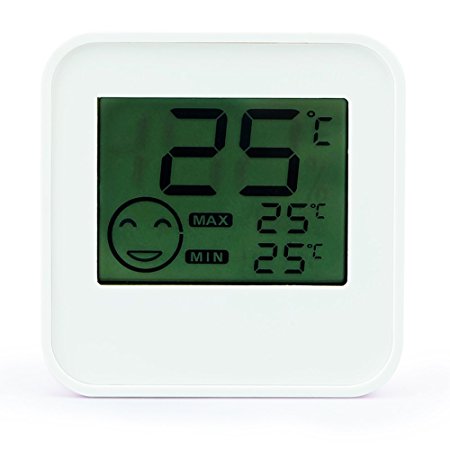 Come Ready to Use,CCOWAY Digital Thermometer Humidity Meter with Large LCD Screen For Home/Wall/Desk/Indoor/Outdoor(White)