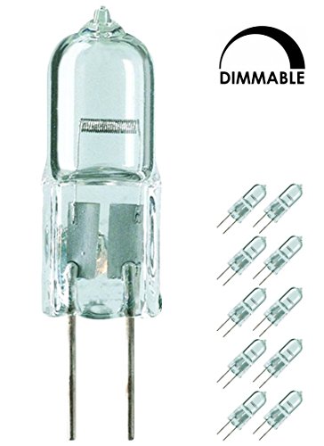 Luxrite LR20920 (10-Pack) Q20T3/G4/12V 20-Watt Halogen Pin Base Light Bulb, Dimmable, 300 Lumens, G4 bi-pin base