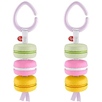 Fisher-Price My First Macaron Pretend Food TakeAlong Baby Rattle Activity Toy, Multicolor (Pack of 2)