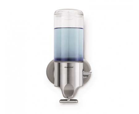 simplehuman Wall Mount Pumps, Single 15 fl. oz. Shampoo & Soap Dispenser, Stainless Steel