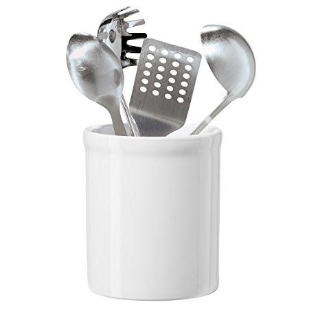 OGGI White Ceramic Utensil Holder