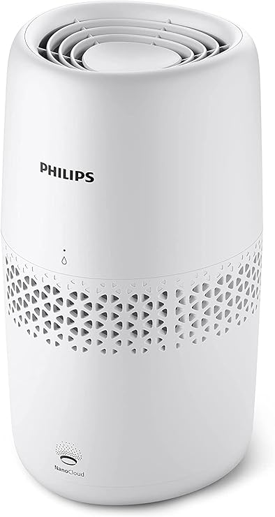 Philips Air Humidifier 2000 Series, NanoCloud Technology, 2L Water Tank, Rooms up to 31m2, Up to 99% Less Bacteria, Low Noice with 22.5 dB, White (HU2510/10)