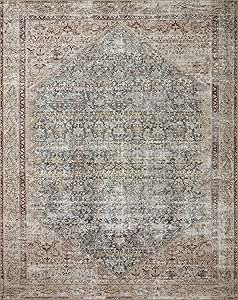 Loloi Amber Lewis Georgie Collection GER-04 Teal/Antique 2'-0" x 5'-0", .19" Pile Height, Accent Rug