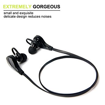 RIEMEX Wireless Bluetooth Noise Cancelling Sports Headphones with Microphone, Black (Black)