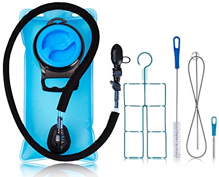Camden Gear Hydration Water Bladder. 2L 2.5L 3L Liter Bag Pack - With Insulated Mouth Tube Valve - Best for Camping Hiking Climbing Outdoor Cycling and Running - Sports Backpack Reservoir System