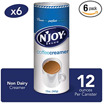 N'Joy Coffee Creamer, 12 Ounce (Pack of 6) - Non-Dairy, Easy Pour Lid, Bulk Size