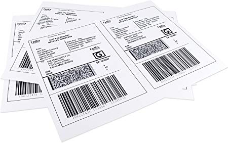 ChromaLabel 8.5 x 5.5 inch Half Sheet Shipping Labels for Laser and Inkjet Printers (25 Sheets/50 Labels)