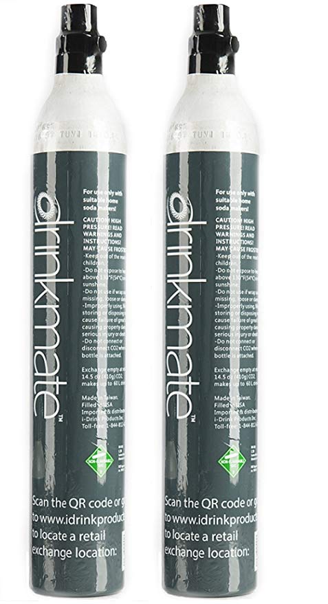 Drinkmate 14.5oz (60L) replacement CO2 cylinder (2) - Twin Pack