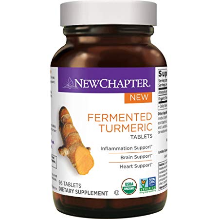 New Chapter Organic Turmeric Supplement - Fermented Turmeric Tablet for Brain, Heart and Inflammation Support – 96 ct