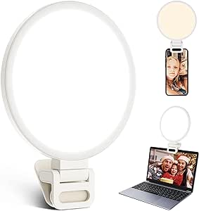 ACMEZING Full-Screen Ring Light 60 LED Side Lighting Anti-Glare Clip on Ring Light for Phone iPhone Laptop Computer Monitor, 3 Light Modes for Live Streaming, Selfies, Video Conference, Zoom Lighting