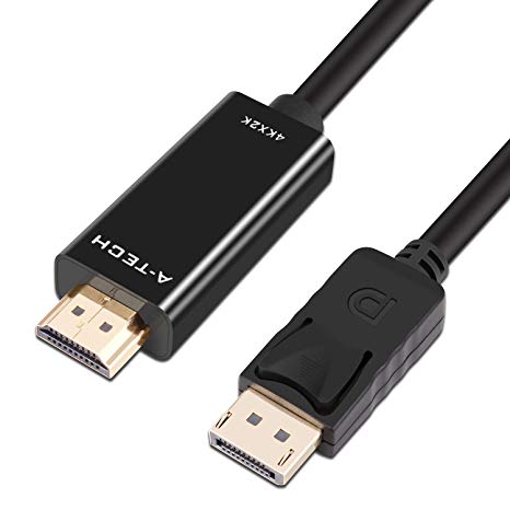 A-technology DisplayPort to HDMI Cable,DP to HDMI Cable 4k,1080P Adapter Converter-Black (25ft)