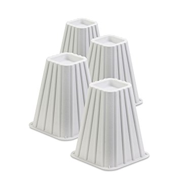 Honey-Can-Do STO-01006 Stackable Bed Risers, 4-Pack, White
