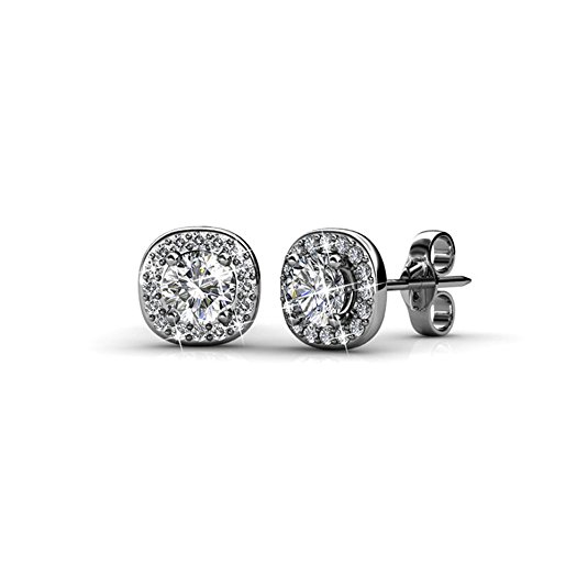 Valentines-Day-Gifts-for-Her-Jewelry-Deals - Cate & Chloe Ruth 18k White Gold Swarovski Studs, Special-Occasion Jewelry, Solitaire Earrings Swarovski, Crystal Earrings, Classic Studs - msrp $129