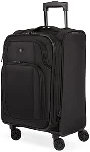 SwissGear Sion II Softside Expandable Luggage with Spinner Wheels, Black, Carry-On 20-Inch