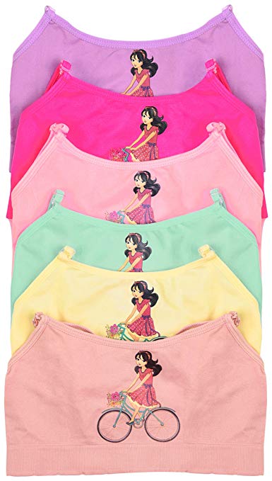 ToBeInStyle Girls' Pack of 6 Training Bras Boyshort Underwear