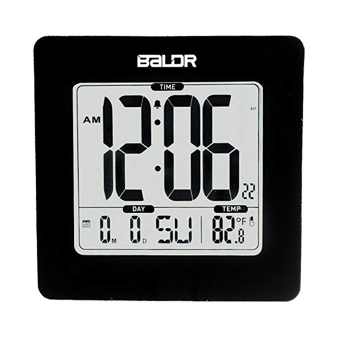 BALDR Atomic Digital Alarm Clock, Black