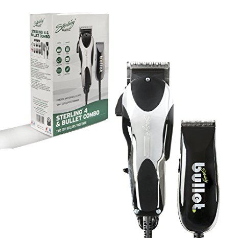 Wahl Professional Sterling 4 Clipper with Sterling Bullet Trimmer Combo #8474 – Great for Professional Stylists and Barber