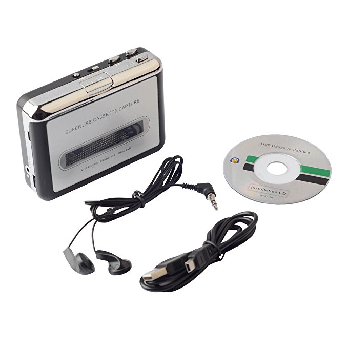 Portable Cassette Tape-to-MP3 Player,TechCode®Portable USB Tape Cassette To PC/MP3 Converter Capture Adapter Digital Audio Music Player