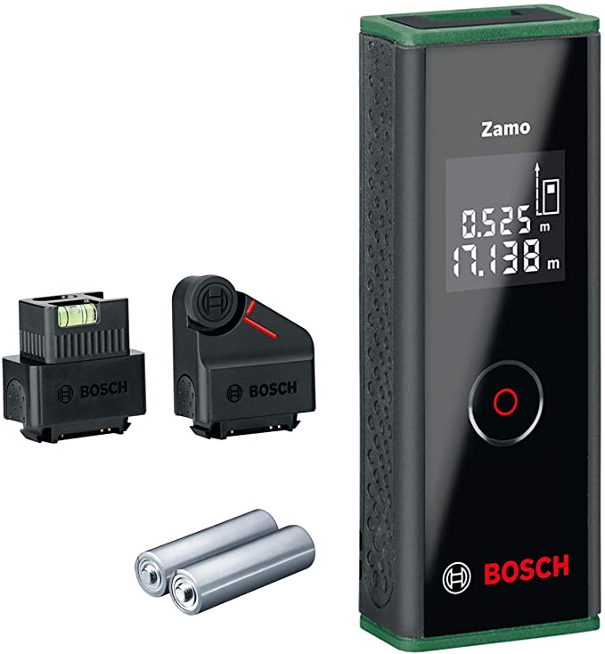 Bosch Home and Garden 0603672707 Bosch Laser Rangefinder Zamo Set (3rd Generation, measuring range: 0.15 – 20.00 m, in box), 1.5 V