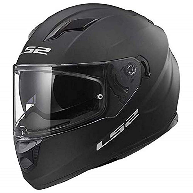 LS2 Stream Solid Full Face Motorcycle Helmet With Sunshield (Matte Black, XX-Large)